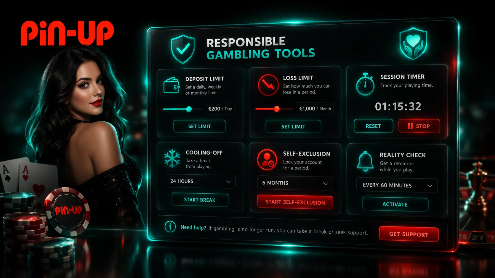 Herramientas de juego responsable Pin Up Chile